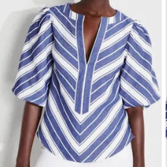 NWT! KATE SPADE Double Cloth Stripe Top, XS - Picture 9 of 9